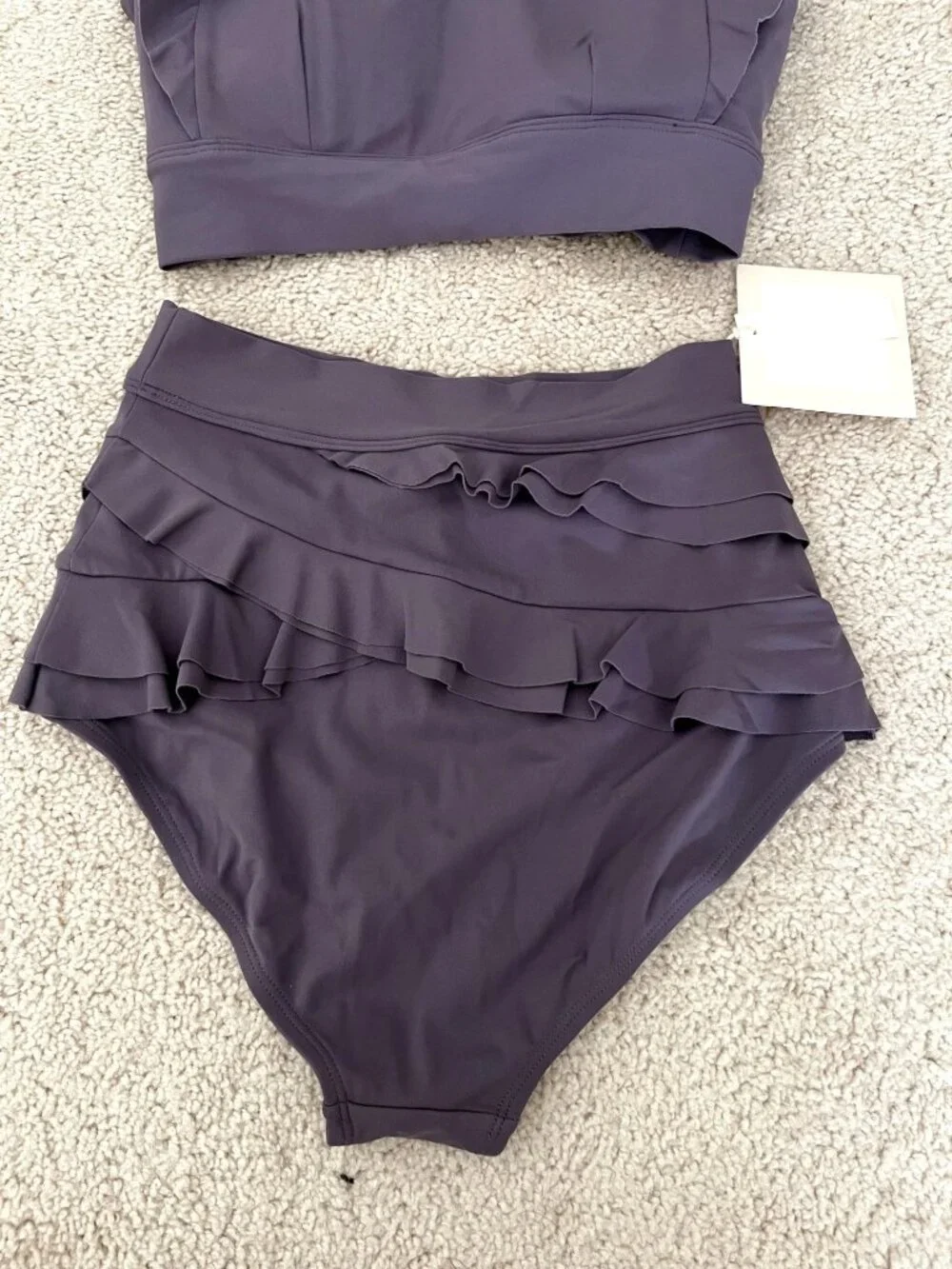 NWT Visual Mood SERENA RUFFLED BIKINI‎ SET - LAVENDER size XS S